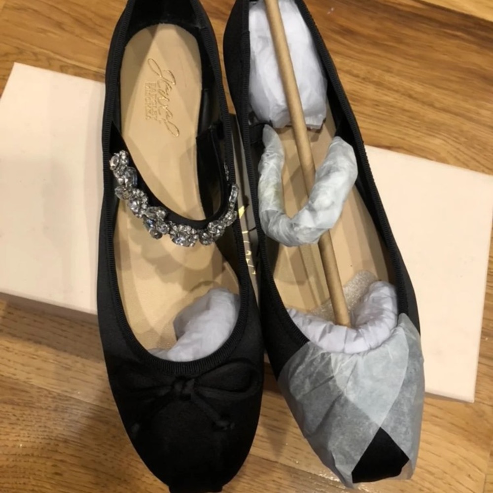Badgley Mischka Black Satin, New 8